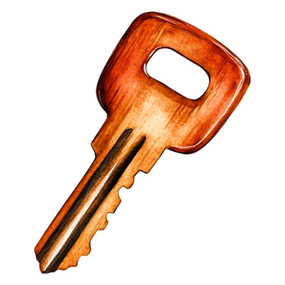 Wooden Texture Key with Simple Design and Clear Features png