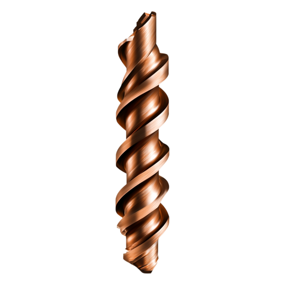 Copper Spiral Drill Bit for Precision Metalworking and Carpentry Use png