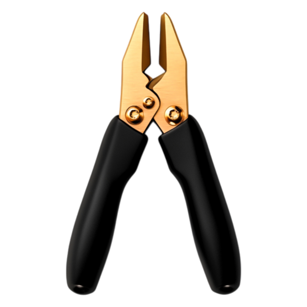 Golden Plier Tool with Black Handle for Various DIY Projects png