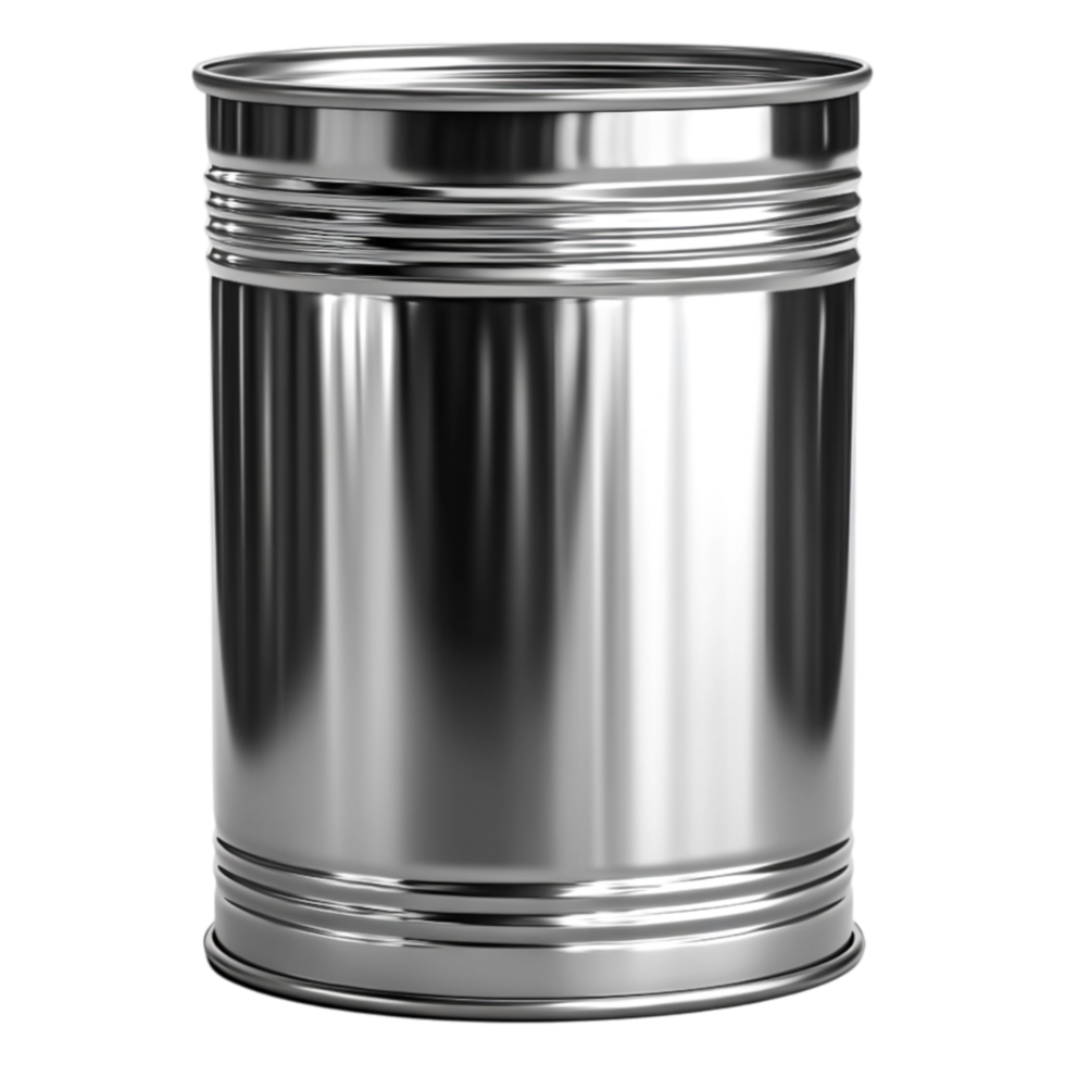 Metallic Storage Container with Reflective Surface and Smooth Texture png