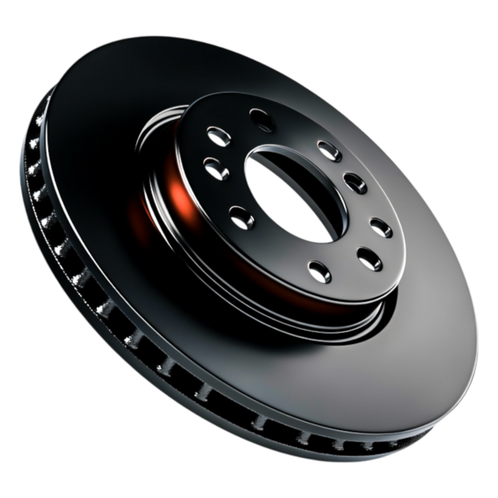 closeup of a High-Performance Brake Disc with Black Finish png
