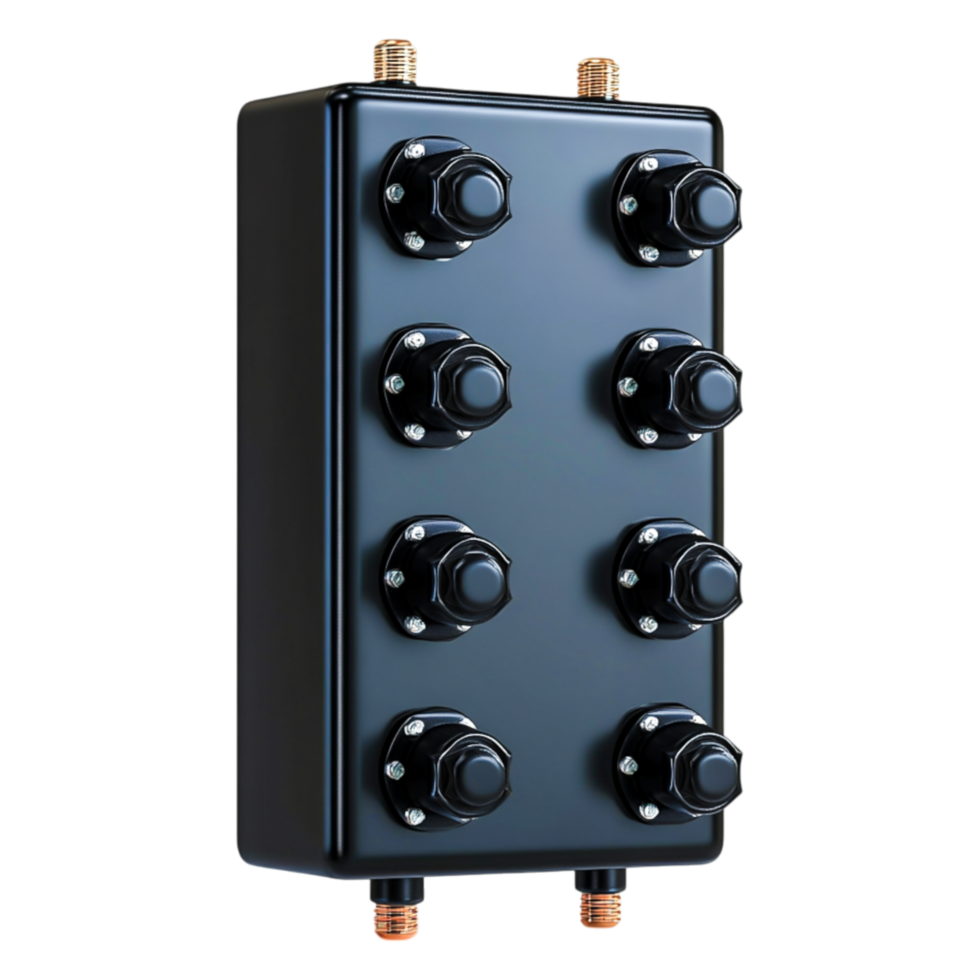 Black Box with Multiple Turn Knobs for Control and Adjustment png