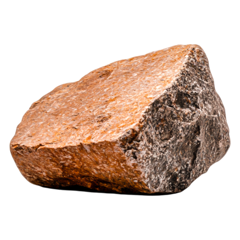 Natural Orange and Gray Rock with Unique Texture and Shape png