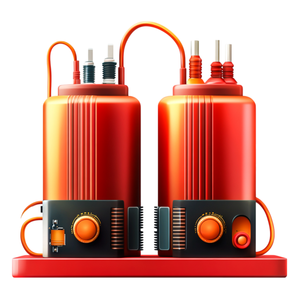 Red and Black Electrical Equipment on a Bright Background png