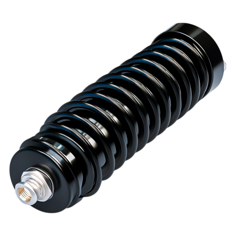 Black Metal Coil Spring with Threaded End for Mechanical Use png