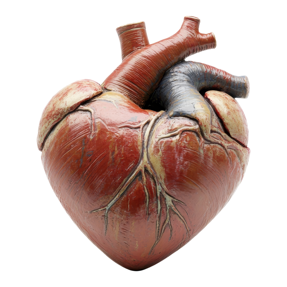 Artistic heart sculpture gallery 3d model studio close-up png