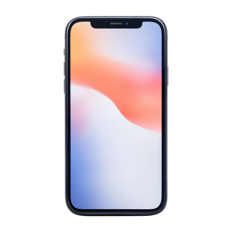 Front view of minimalist smartphone design studio png