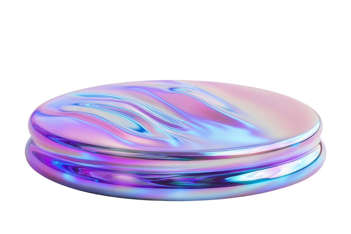Aesthetic iridescent surface reflection studio image png