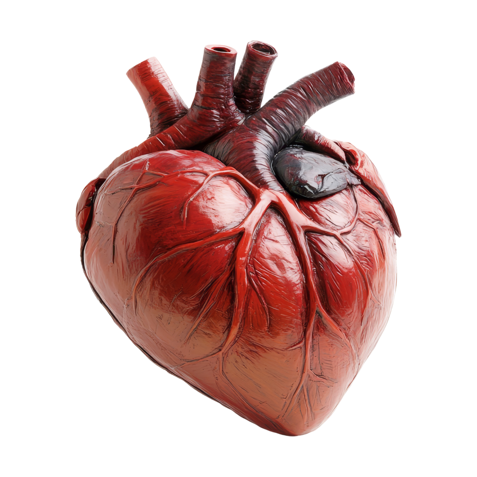 Heart anatomy model science lab 3d render medical close-up png