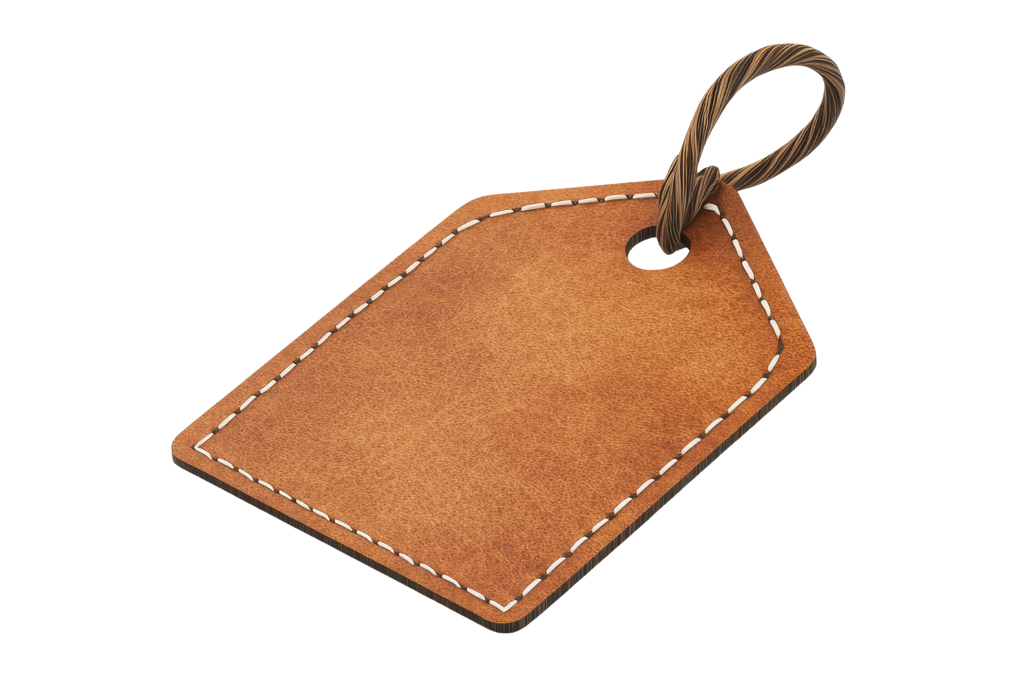 Leather tag design studio indoor product photography png