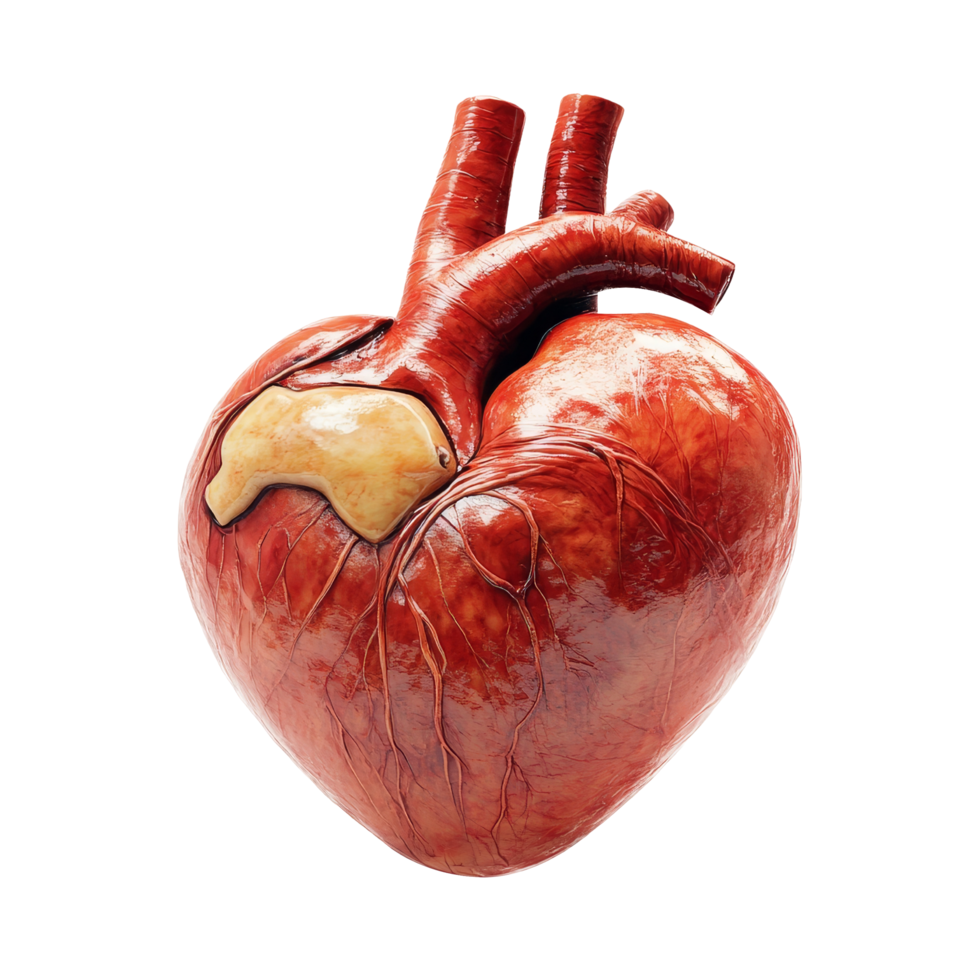 Human heart model display medical exhibit 3d render png