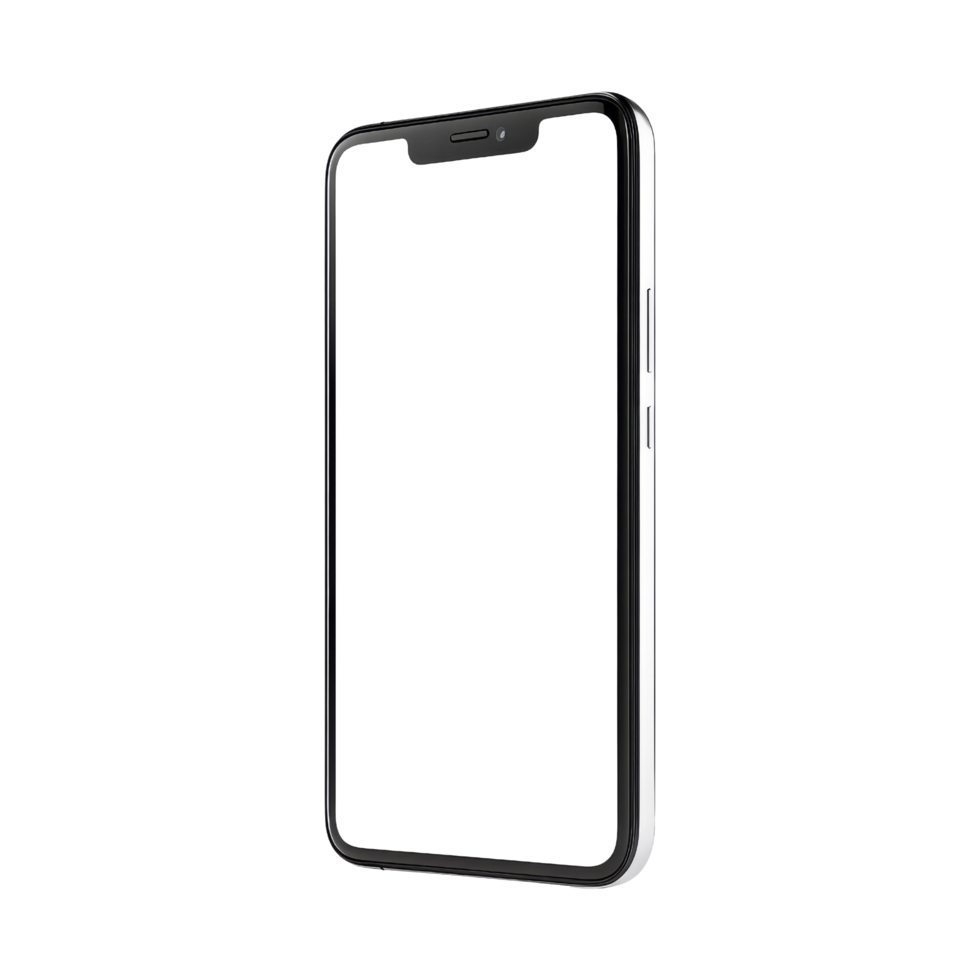 Clean mobile device display mockup in digital studio png
