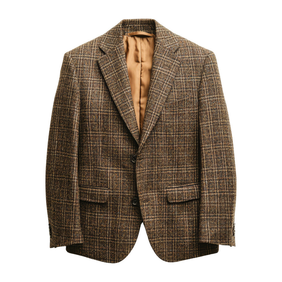 Close-up of stylish tweed blazer in fashion studio png