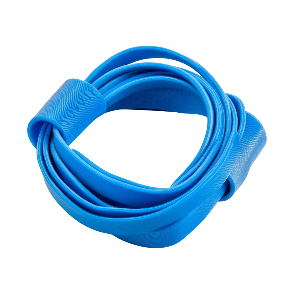 Blue rubber band action studio product image close-up png
