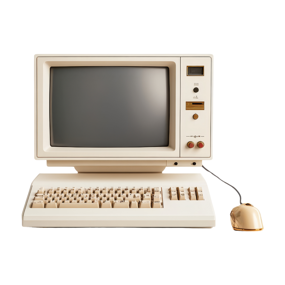 Vintage computing a nostalgic home office close-up png
