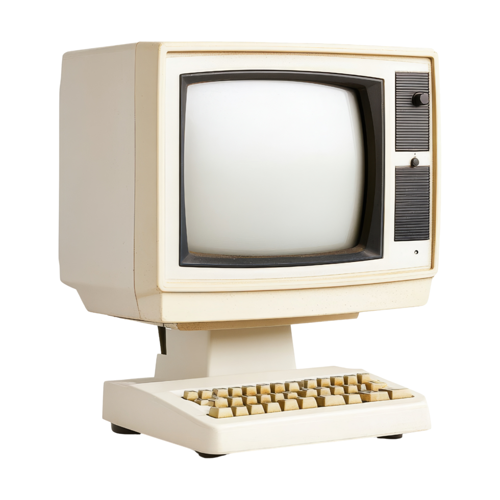 Vintage computer display retro concept studio image png