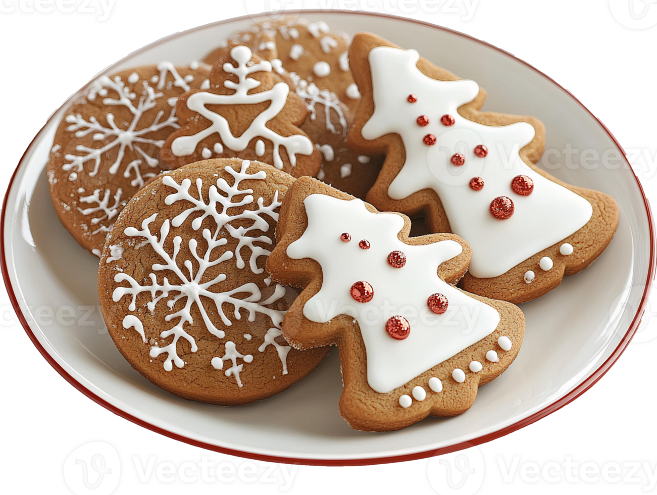 Gingerbread christmas cookies with icing png