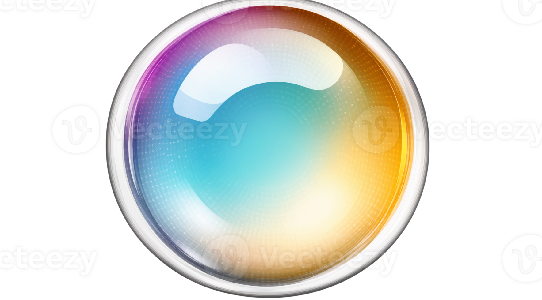 Abstract colorful orb with gradient colors on transparent background png