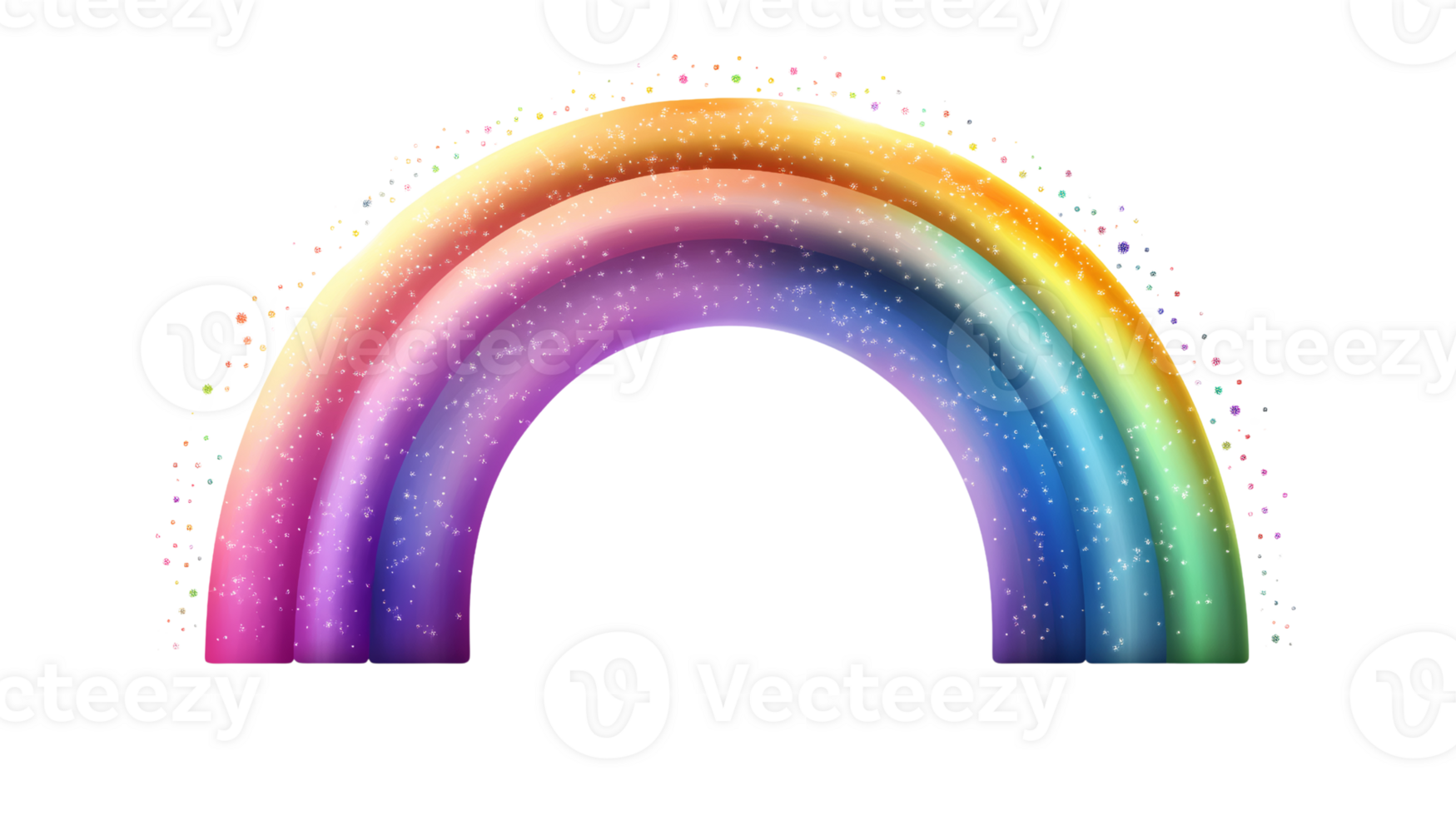 Colorful Glittery Rainbow Arc on Transparent Background png