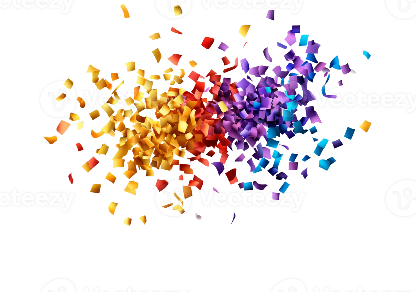 Colorful confetti explosion on transparent background png