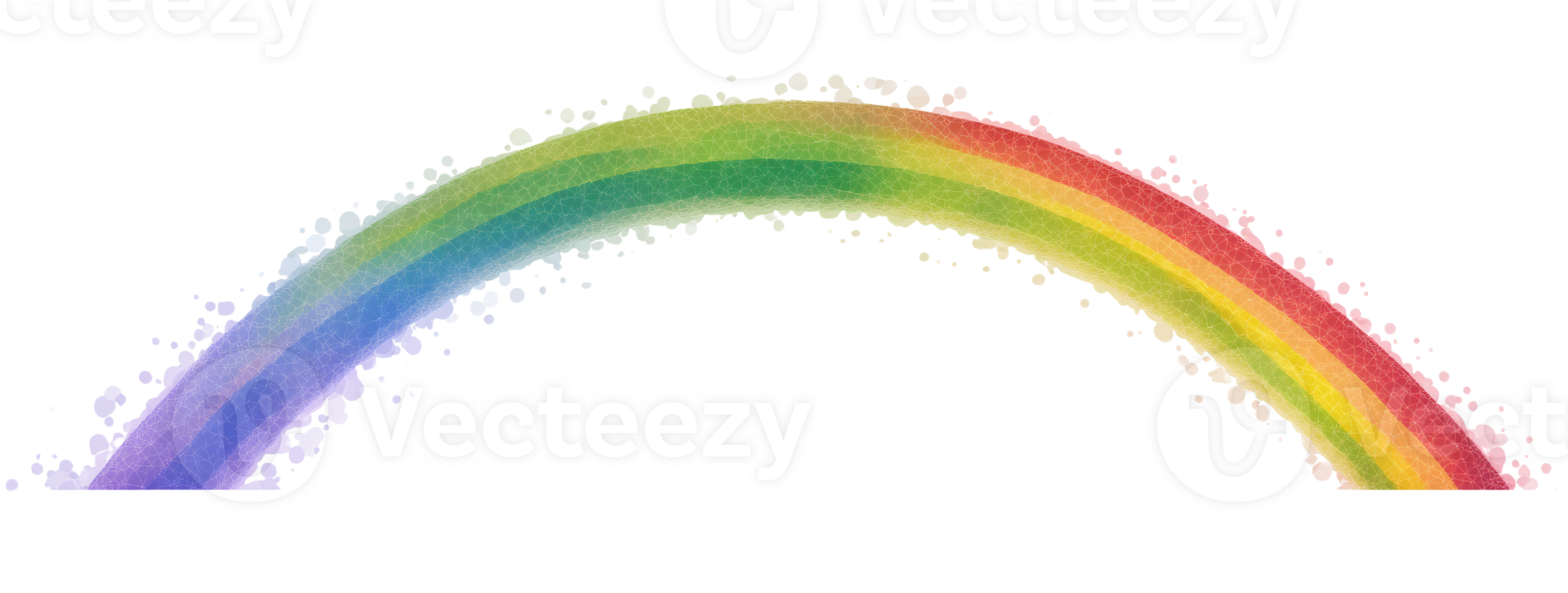 Rainbow arc with speckles on transparent background png