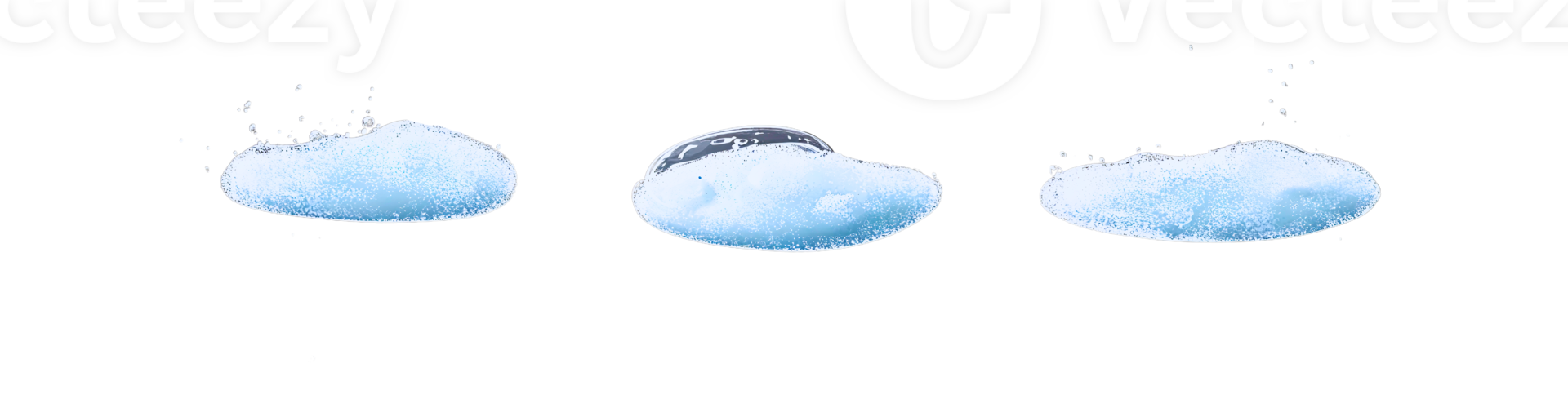 Blue foam shapes on transparent background png