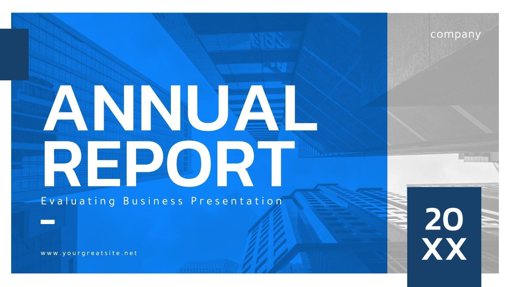 Blue Minimalist Annual Report Presentation template