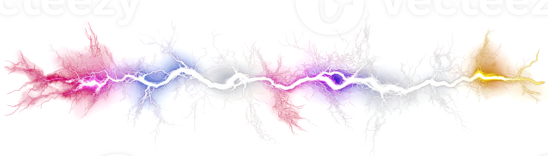 Abstract lightning bolt energy flow on transparent background png