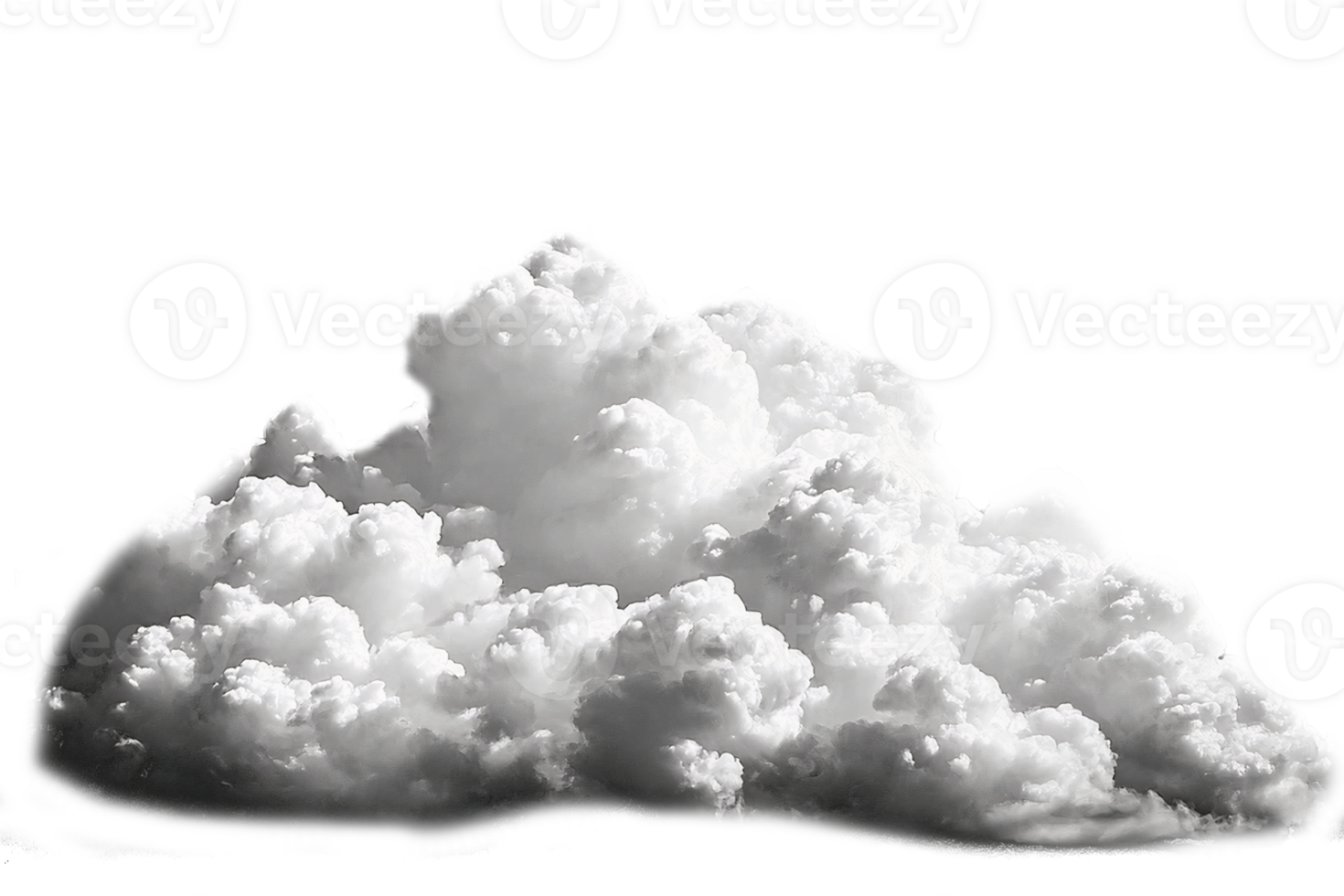 Beautiful Fluffy Cloud Formation on Transparent Background png