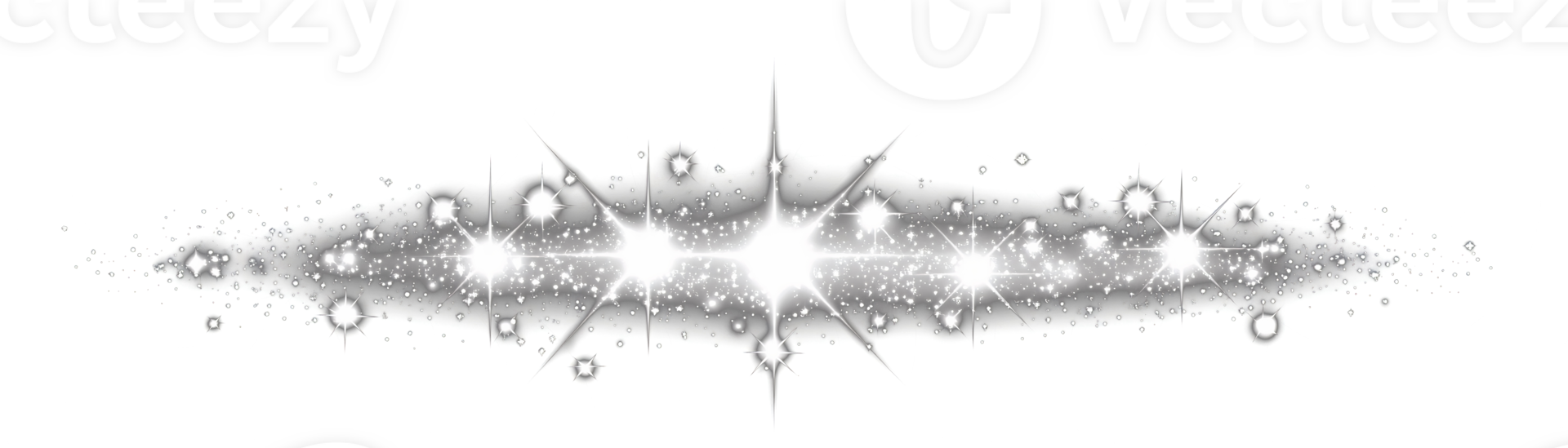 Sparkling silver light streak on transparent background png