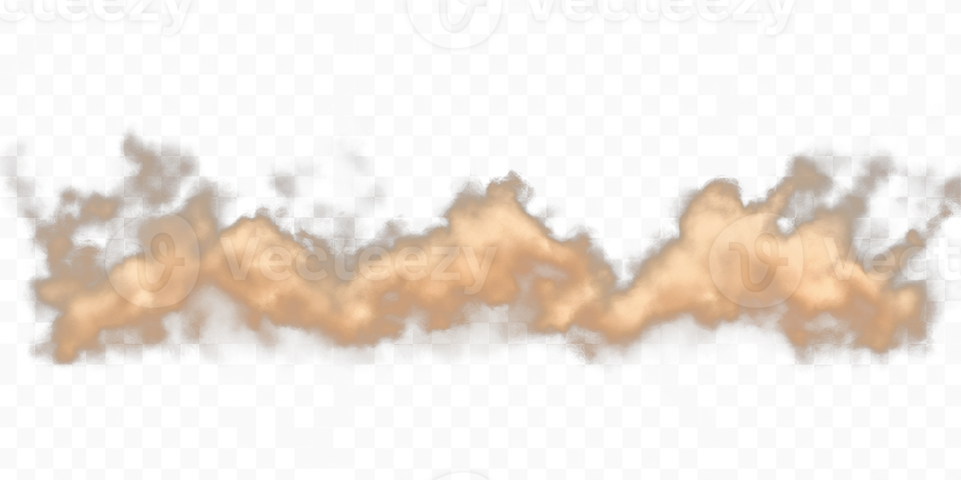 Brown dust cloud effect on transparent background png