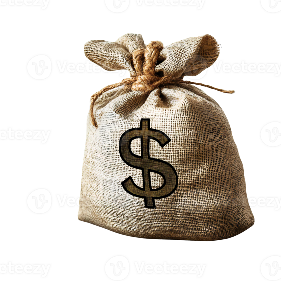 Money bag with dollar sign on transparent background png