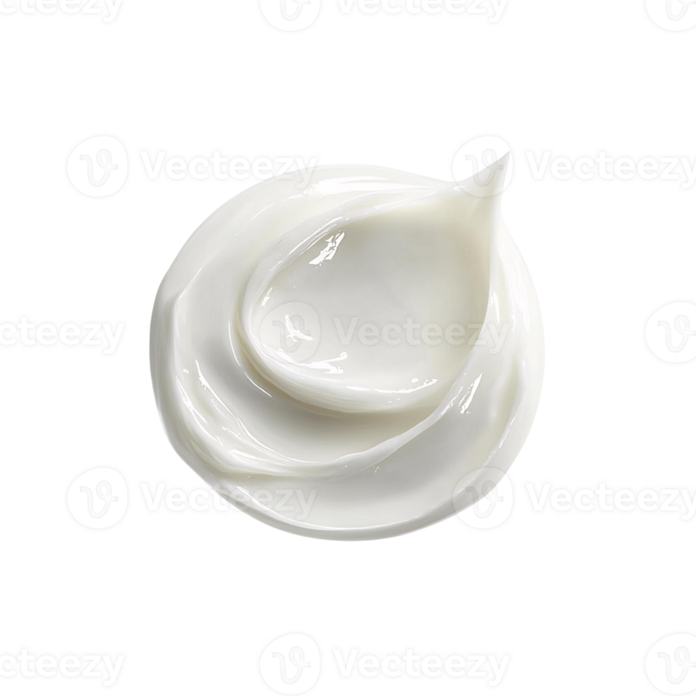 White cream swirl texture on transparent background png