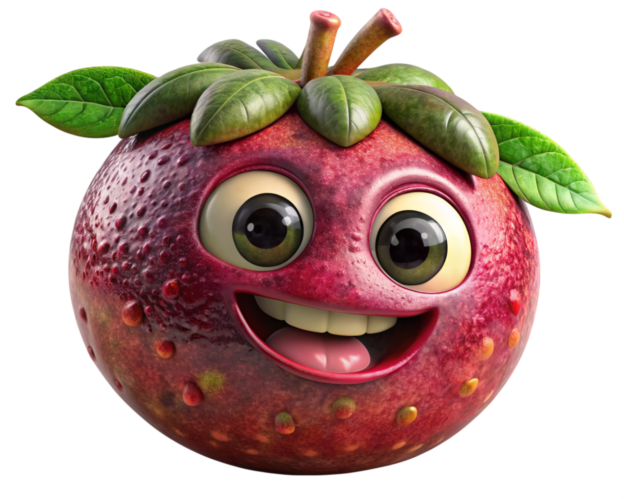 Joyful mangosteen mascot with a fresh and lively look png