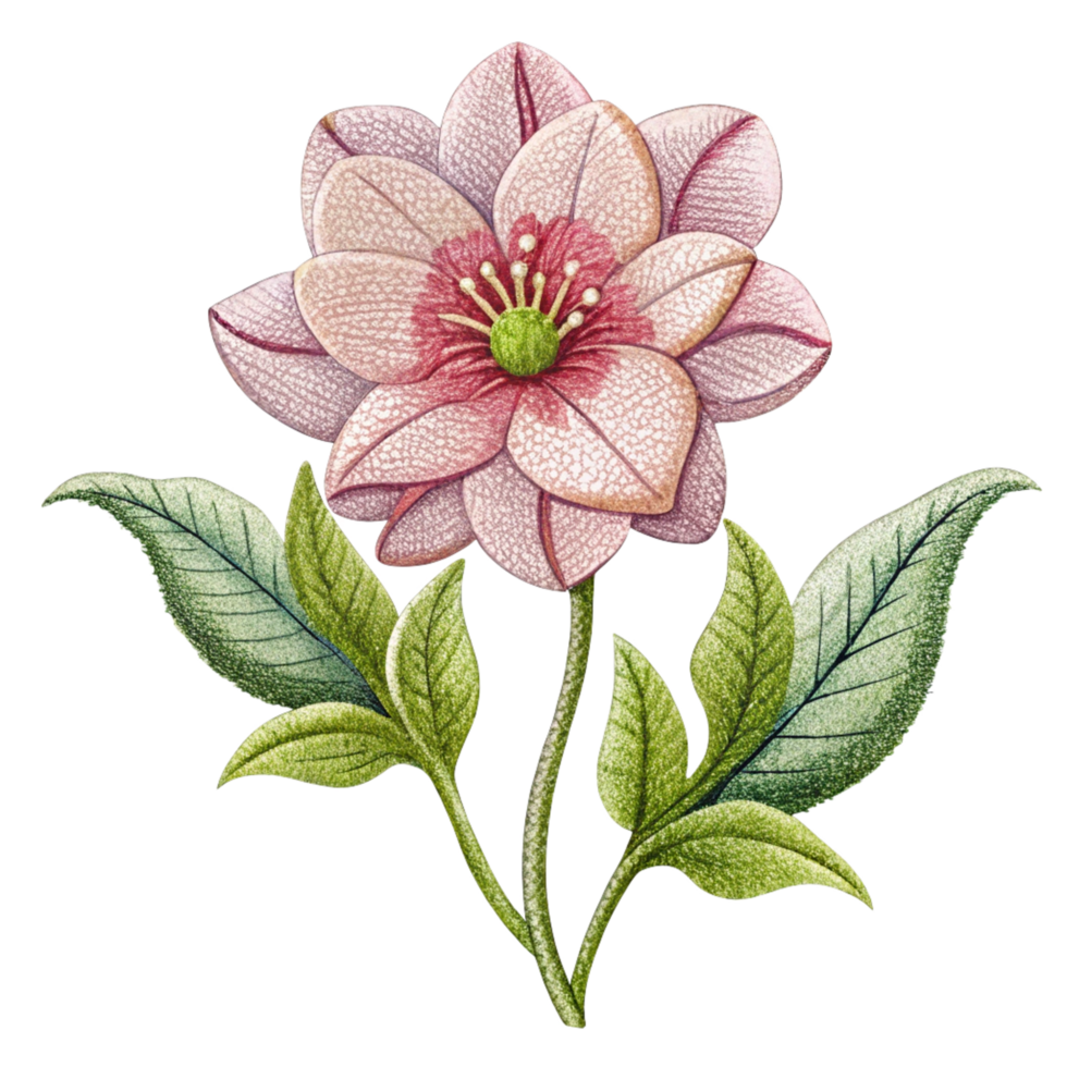 Artistic embroidered floral motif floating on transparency png