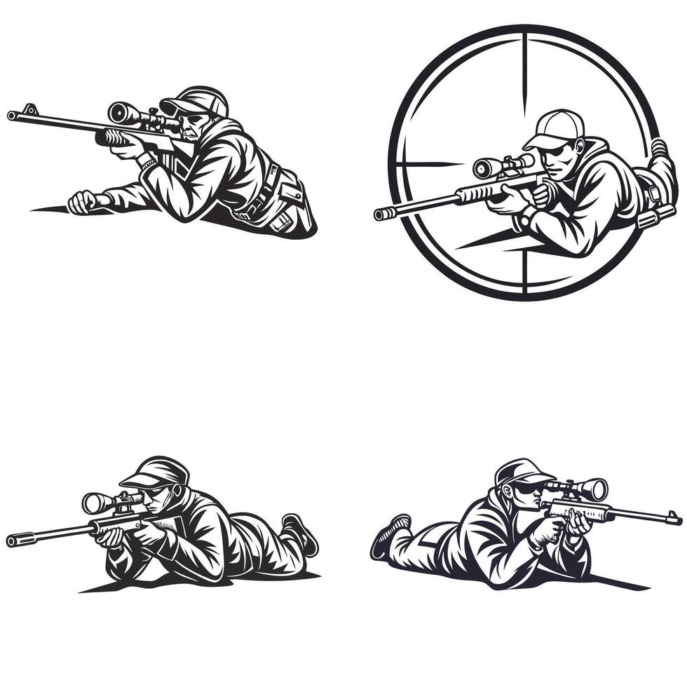 Precision Shooter on Mission Silhouette vector