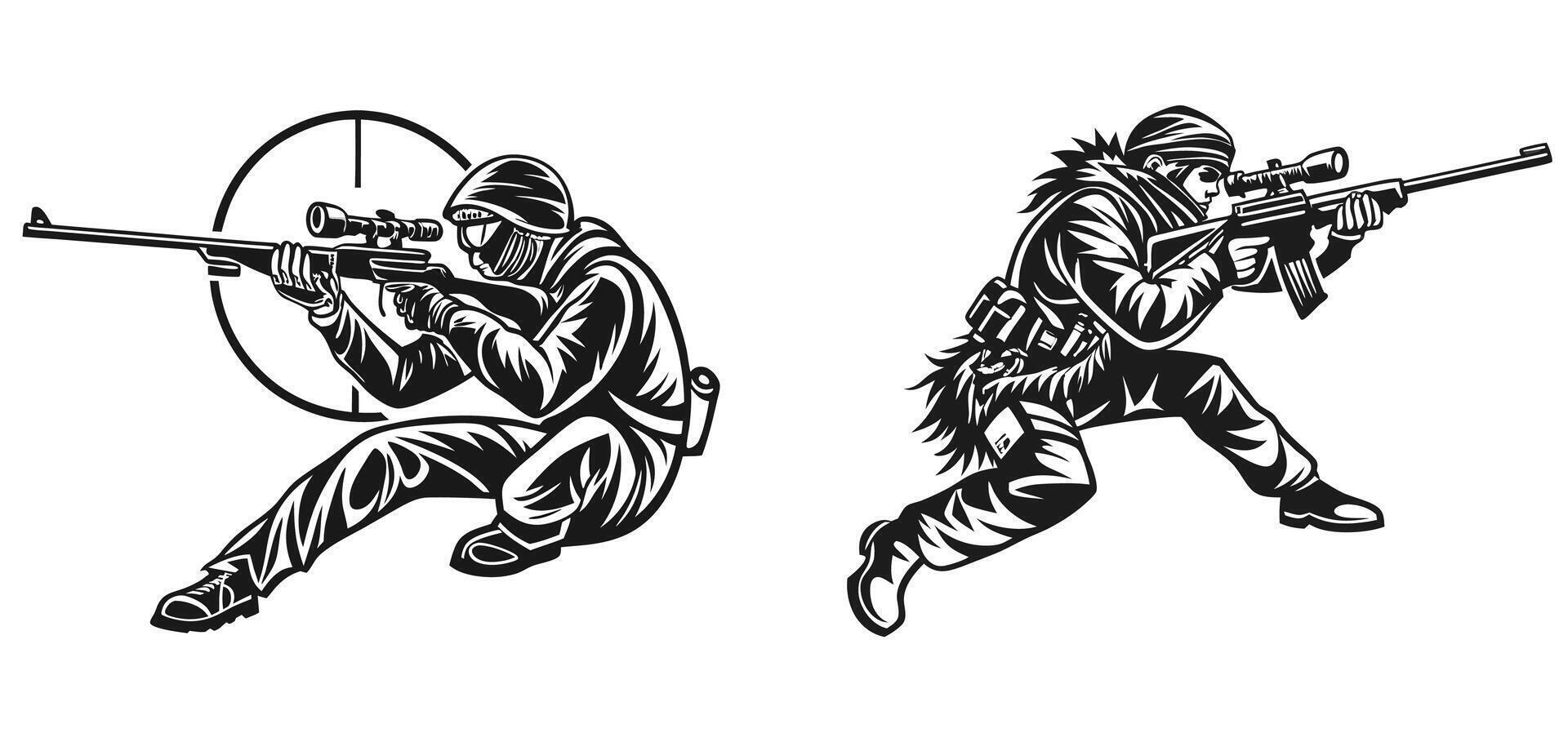 Precision Rifle Shooter Silhouette vector