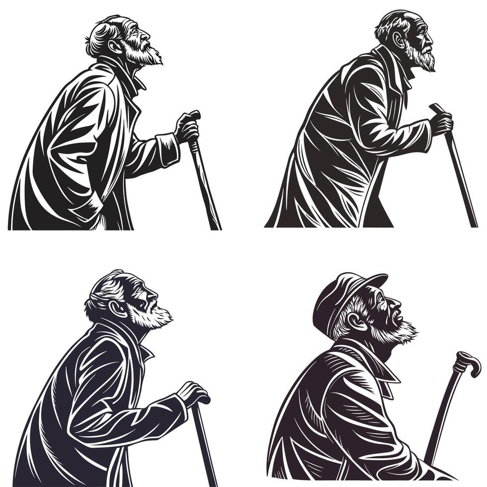 Years of Experience in Silence Silhouette vector