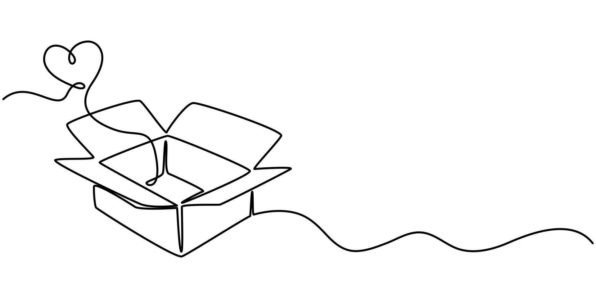 gift ideas continuous one line drawing style illustration vector