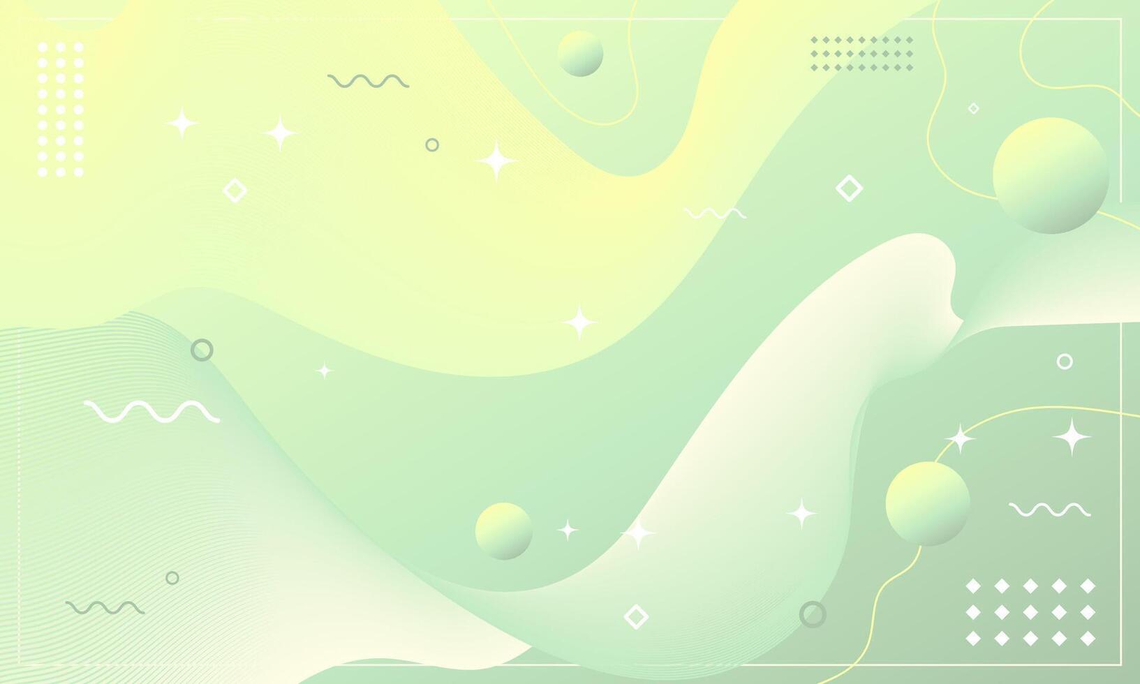 Abstract wave background of soft green color palette. vector