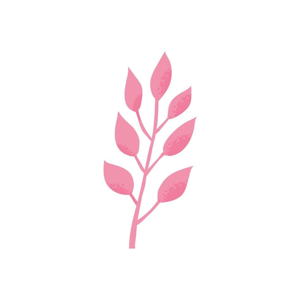 A pink plant with leaves on it vector