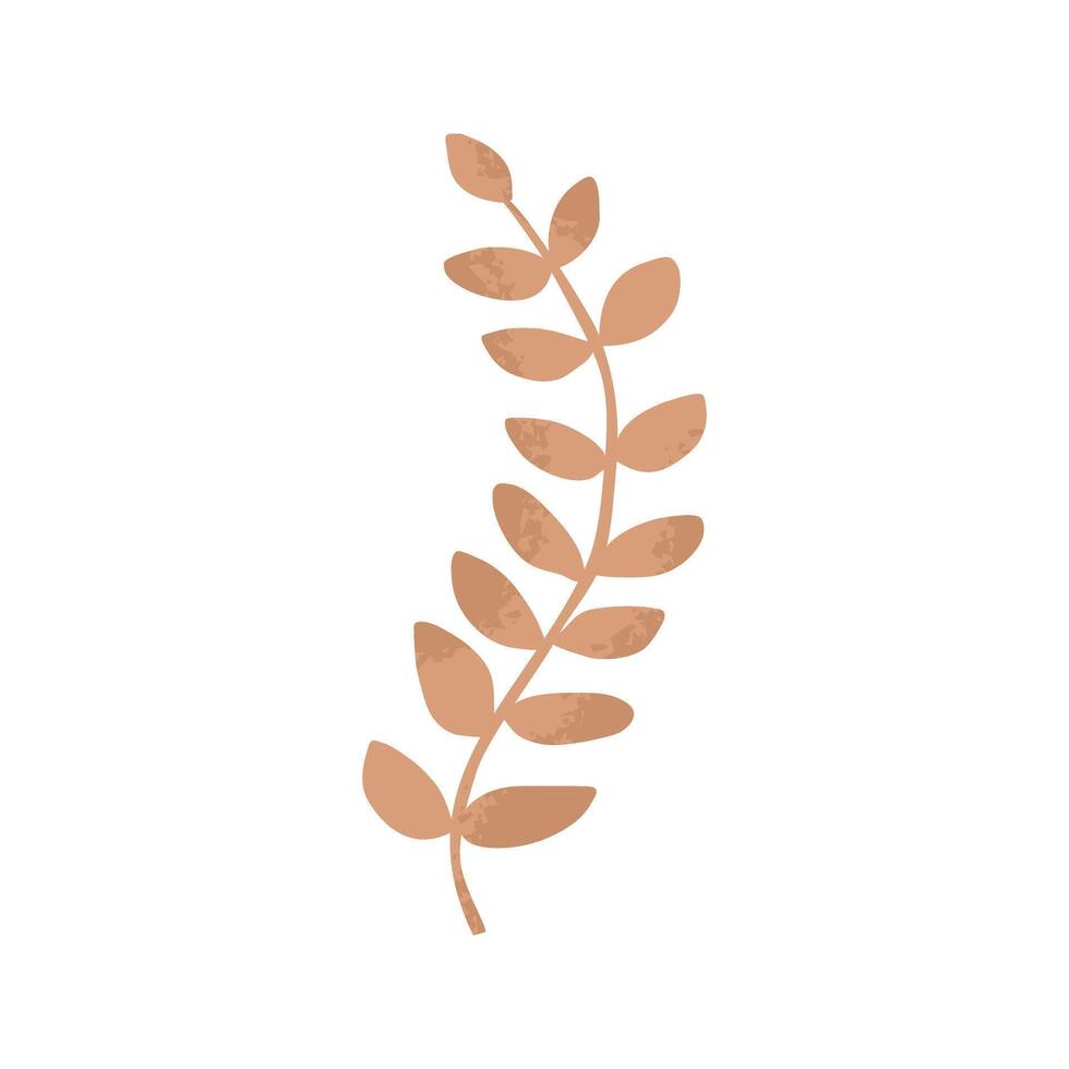 Flat minimal simple leaves trees branches and bushes Trendy nature texture plant and tropical foliage isolated natural outdoor fantasy design vector