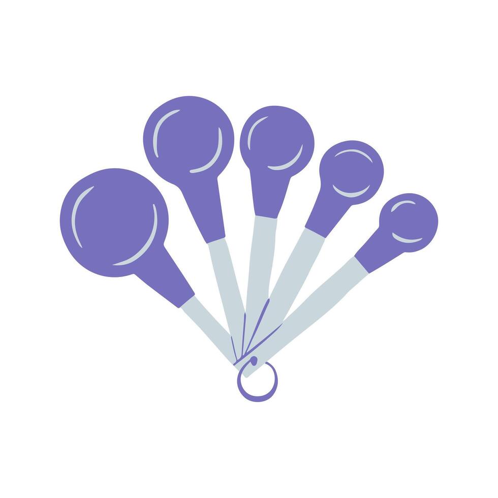 Kitchen cooking utensil baking measuring spoon icon illustration. Bakery and pastry stuff elements. vector