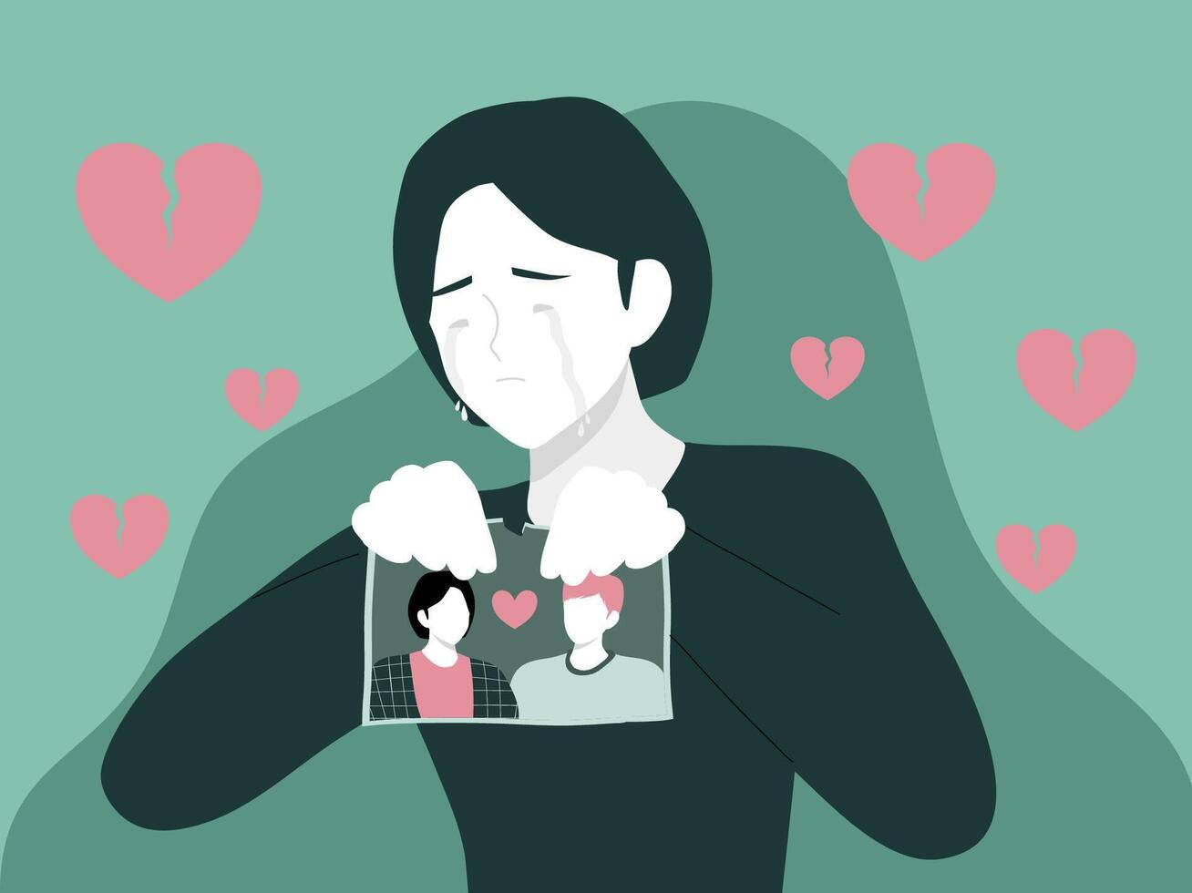 Couple breakup or divorce conflict vector