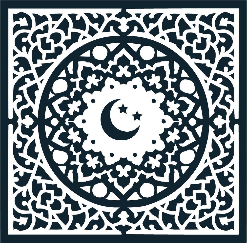 islamic pattern for laser cutting vector