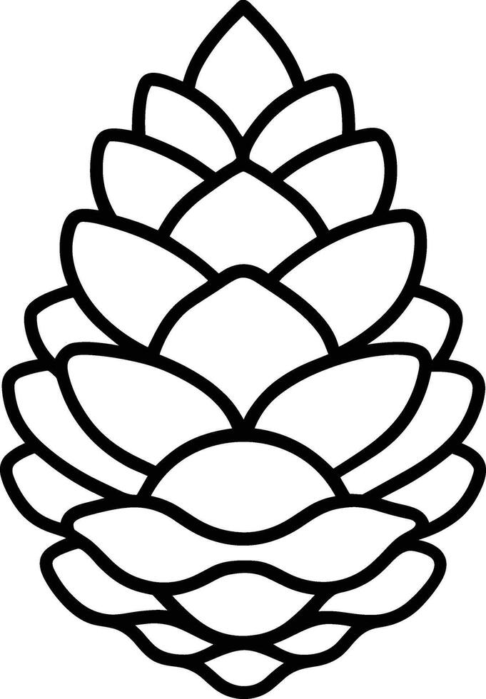 Elegant Pine Cone Outline - Minimalist Nature Illustration vector