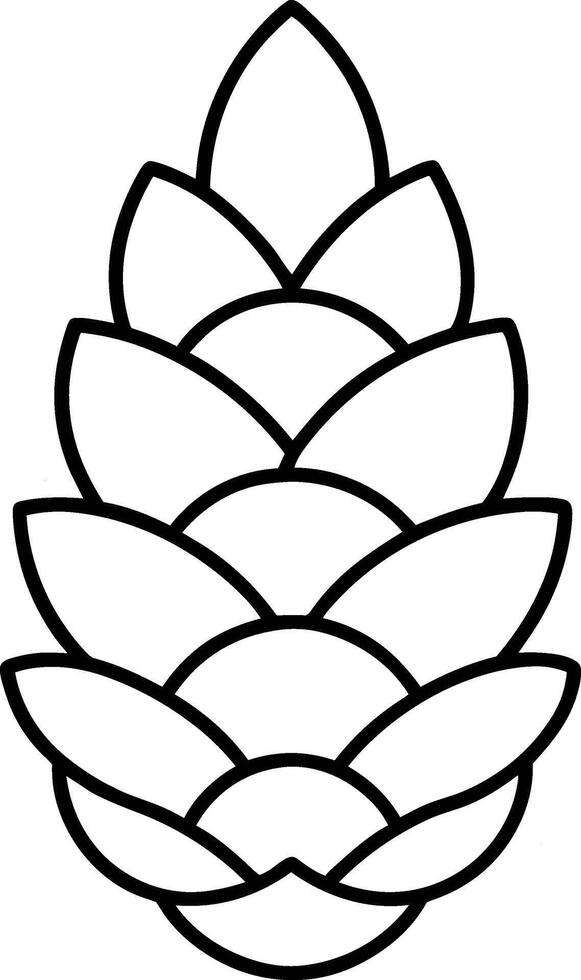 Minimalist Pine Cone Outline - Nature-Inspired Line Art vector
