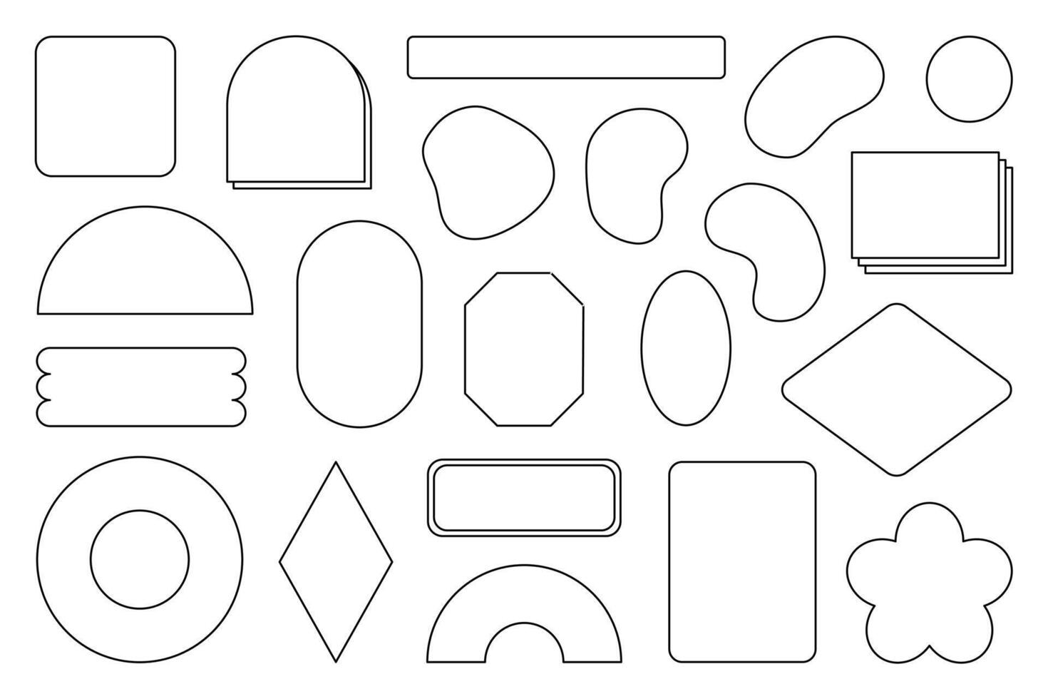 Trendy modern geometric shape retro and memphis elements design vector