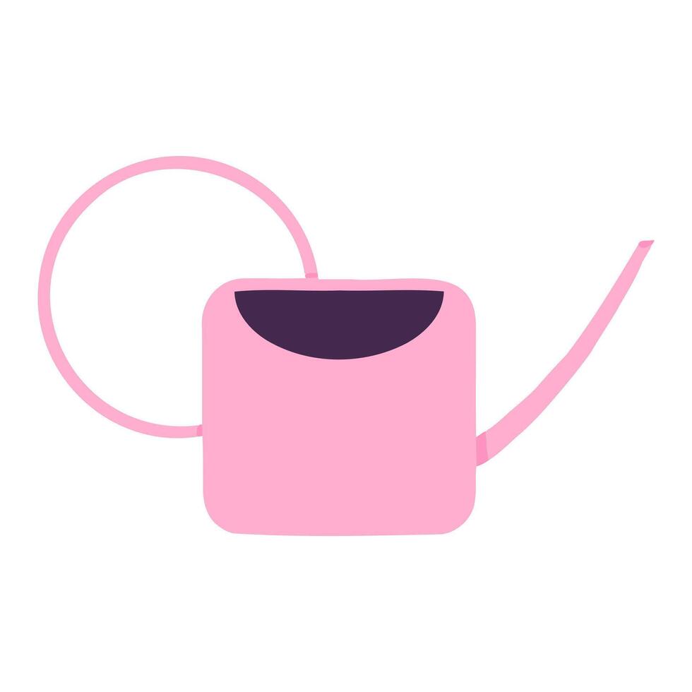 Hand drawn watering can illustration featuring detailed design, perfect for garden and nature-themed projects. vector