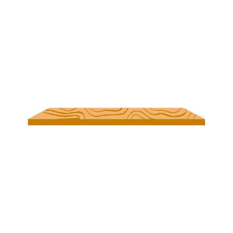 Hand drawn wooden shelf decoration shape illustration featuring simple, elegant design, perfect for home decor and minimalist themes. vector